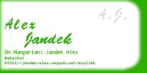 alex jandek business card